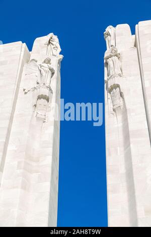 Stone statue on the Vimy Ridge Canadian World War One War Memorial ...
