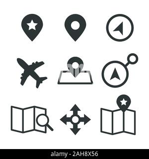 Map Pin Location Icons Collection Stock Vector