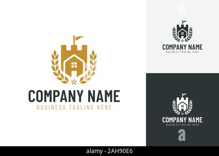 Home Real Estate Rental Company Sign Logo Stock Vector