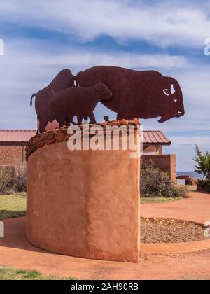 Bison sculptures, Interpretative Center, Caprock Canyons State Park, Quitaque, Texas. Stock Photo