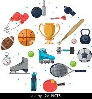 bundle of sports set icons Stock Vector