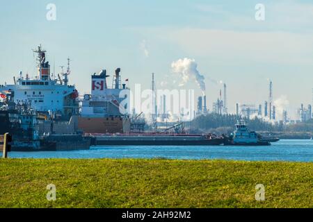 Houston Ship Channel at San Jacinto historic battleground site Stock Photo