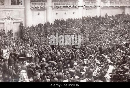 Assembly of the Petrograd Soviet in 1917 Stock Photo