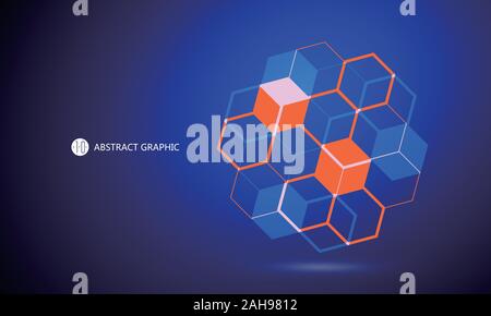 Geometric shapes accumulated from the abstract graphics. Stock Vector