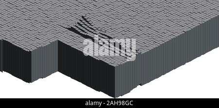 AI,Matrix of countless blocks, big data, cloud computing, computer concepts. Stock Vector