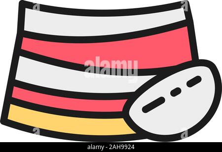 Cossack Belt, national Ukrainian clothing flat color line icon. Stock Vector