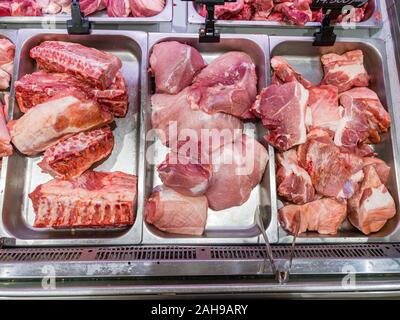 Fresh pork bone for sale in the fresh market Stock Photo