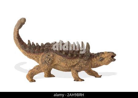 Ankylosaurus isolated on white background. Lateral view.Ankylosaurus is an herbivore dinosaur lived in cretaceous era. Image ideal for scientific book Stock Photo