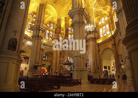 Main Chapel at the Cathedral of Our Lady of Incarnation / 'the Cathedral' in the city centre Malaga Costa del Sol Andalucia Spain Stock Photo