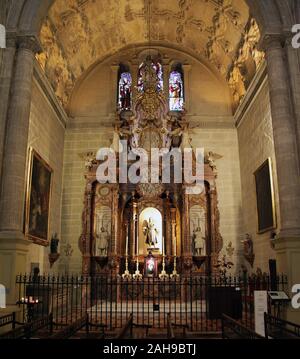 Chapel of Saint Raphael at the Interior of the Cathedral of Our Lady of Incarnation 'the Cathedral' in the city centre Malaga Stock Photo