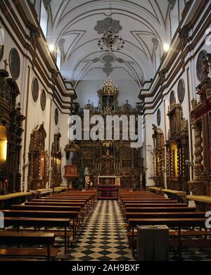 Interior of the Cathedral of Our Lady of Incarnation / 'the Cathedral' in the city centre Malaga Costa del Sol Andalucia Spain Stock Photo