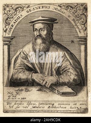 Konrad Gessner, 1516 to 1565. Swiss naturalist and bibliographer Stock ...