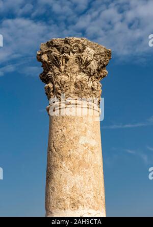 Column at Umayyad Palace, Amman Citadel, Amman, Jordan Stock Photo