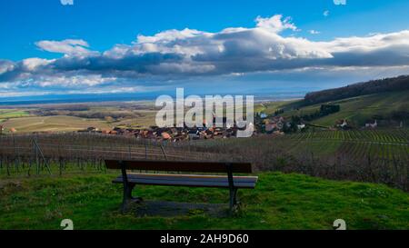 view to the village of Blienschwiller in falsace in france Stock Photo