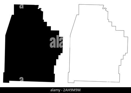 Madison County, Arkansas (U.S. county, United States of America,USA, U.S., US) map vector illustration, scribble sketch Madison map Stock Vector