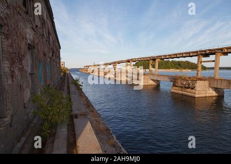 HARA, ESTONIA - MAY, 10, 2018: Abandoned Soviet submarine repair base at Hara, North Coast of Estonia, the Baltic Sea Stock Photo