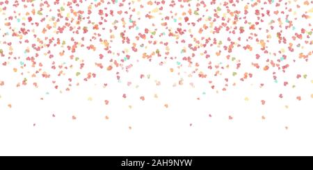 seamless background with different colored confetti hearts for valentine time Stock Vector