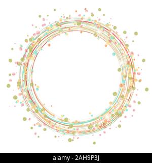 round lightning with dots and sparkle effects in different fine colors on white background Stock Vector