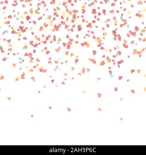 seamless background with different colored confetti hearts for valentine time Stock Vector