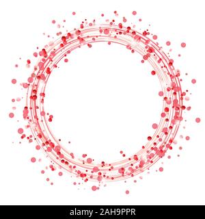 round lightning with dots and sparkle effects colored red on white background Stock Vector