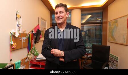 Green Party Leader Eamon Ryan in his Leinster House Office in Dublin. Stock Photo