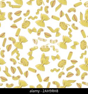 Pasta collection. Colored hand drawn sketch Stock Vector