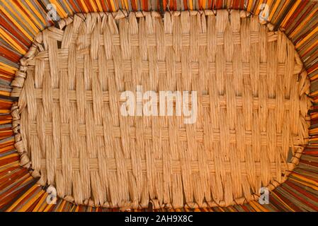 wooden weave basket texture and background Stock Photo