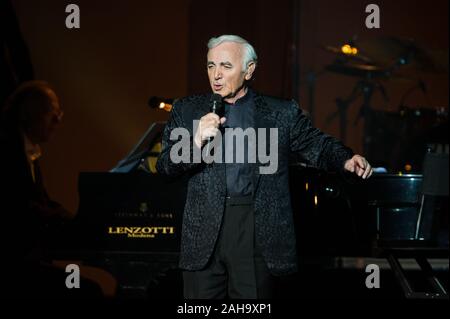 Parma, Italy 10/30/2009 : Charles Aznavour in concert at the Regio Theater of Parma Stock Photo