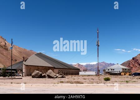 Immigration control in the Andes, for travelling from Chile to Argentina on the main route 7 just inside the Argentine border. Stock Photo