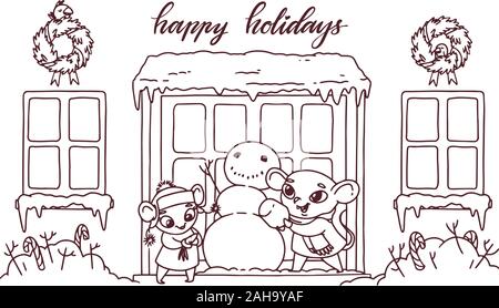 Holiday Coloring Set – Mouse Loves Pig