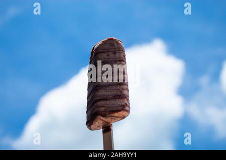 Ice cream bars, chocolate, with a clear sky Stock Photo