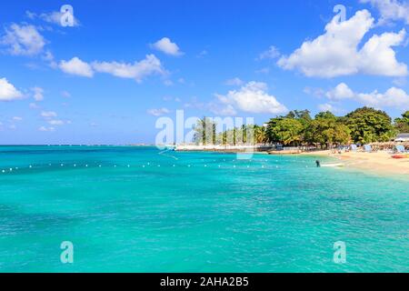 Beach at Doctor's cave in Montego Bay Jamaica Stock Photo