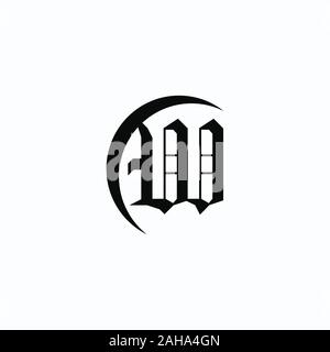 Initial letter fw or wf logo design template Stock Vector