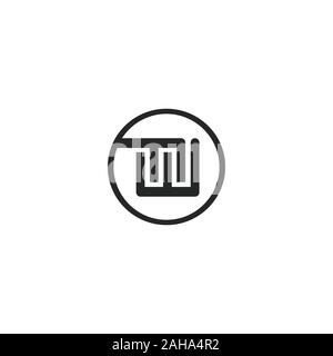 Initial letter fw or wf logo design template Stock Vector
