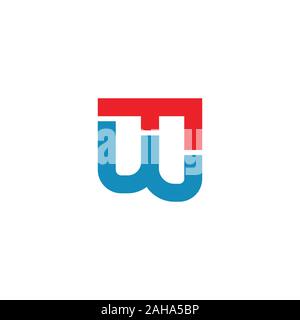 Initial letter fw or wf logo design template Stock Vector