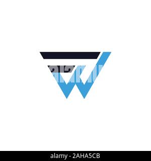 Initial letter fw or wf logo design template Stock Vector