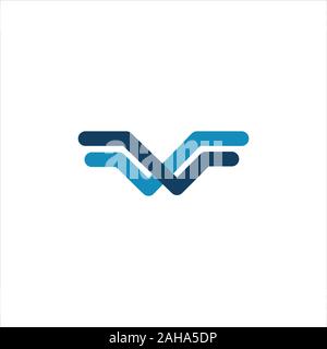 Initial letter fw or wf logo design template Stock Vector
