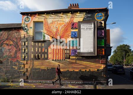 13.07.2019, Belfast, Northern Ireland, Great Britain - Mural on the Falls Road, catholic West Belfast. The murals were painted in protest, they are to