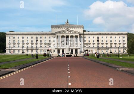 15.07.2019, Belfast, Northern Ireland, Great Britain - Stormont Castle, seat of the Northern Ireland Assembly and government of Northern Ireland, when Stock Photo