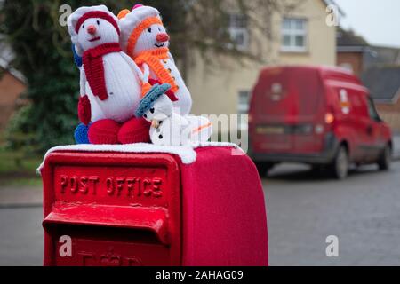 Christmas decorated letterbox in Minster Kent UK Stock Photo