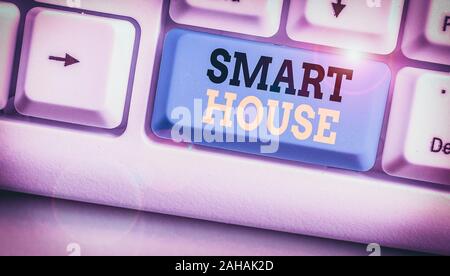 Handwriting text writing Smart House. Conceptual photo homes that have electronic devices and controlled remotely Stock Photo
