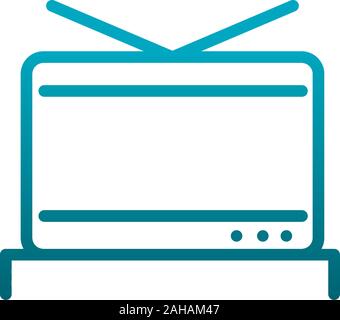 tv device technology analogue communications vector illustration gradient line Stock Vector