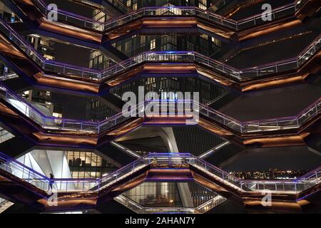 The Vessel is a multistory art and technology structure in New York City that offers stunning views and spectacular geometric architecture Stock Photo