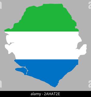 Sierra Leone Map flag Vector Vector illustration eps 10 Stock Vector