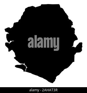 3d map of Sierra leone. Silhouette of map of Sierra leone vector ...