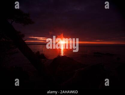 Sunset over Lake Superior, northern Michigan, USA Stock Photo