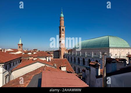 Vicenza, Veneto, Italy. The Basilica Palladiana is a Renaissance building in the central Piazza dei Signori in Vicenza. The loggia shows one of the fi Stock Photo