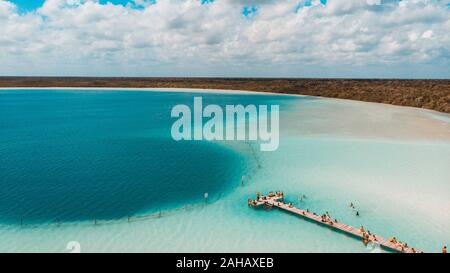 The Kaan Luum lagoon is located in Tulum, Quintana Roo in Mexico. Stock Photo