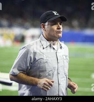 Eastern Michigan coach Chris Creighton walks on the field during the ...