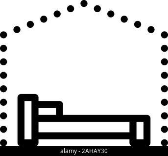 Bed Canopy Awning Icon Vector Outline Illustration Stock Vector